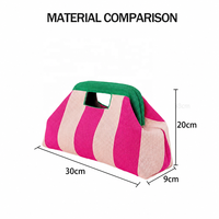 Nouvel Arrivage Sac à Main en Tricot Rayé avec Découpes Creuses, Sac Nuage Tressé Polyvalent et Portable pour Maquillage et Usage Quotidien des Femmes