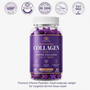 Gomitas de Colágeno Marino Avanzado con Vitamina C y Biotina, Suplemento de Belleza 3 en 1 para Cabello, Piel y Uñas, Sin Azúcar - Product Image 1