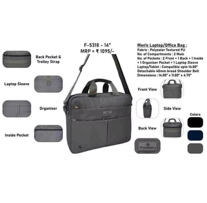 Sac à dos pour ordinateur portable professionnel avec tissu résistant à l'eau et plusieurs poches utilitaires d'Inde - Product Image 5