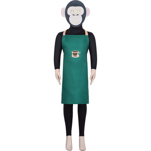 Disfraz de mono de café con delantal y gorro para niños, disfraz de Halloween, rango de edad de 5 a 7 años - Product Image 1