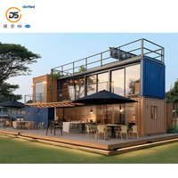 Conception personnalisée Restaurant préfabriqué portable modulaire Supermarché Café Café Café Panneau sandwich extérieur Maisons conteneurs en acier