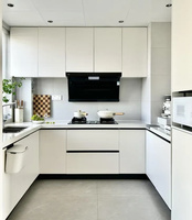 Armoires de cuisine modernes et accessoires, armoires de cuisine modulaires prêtes à assembler, ensemble d'armoires de cuisine en bois massif sur mesure