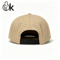 Premium 5-panel petfles met gepersonaliseerde rubberen patch, lasergesneden gaten, trucker pet, ademend, golfpet voor heren
