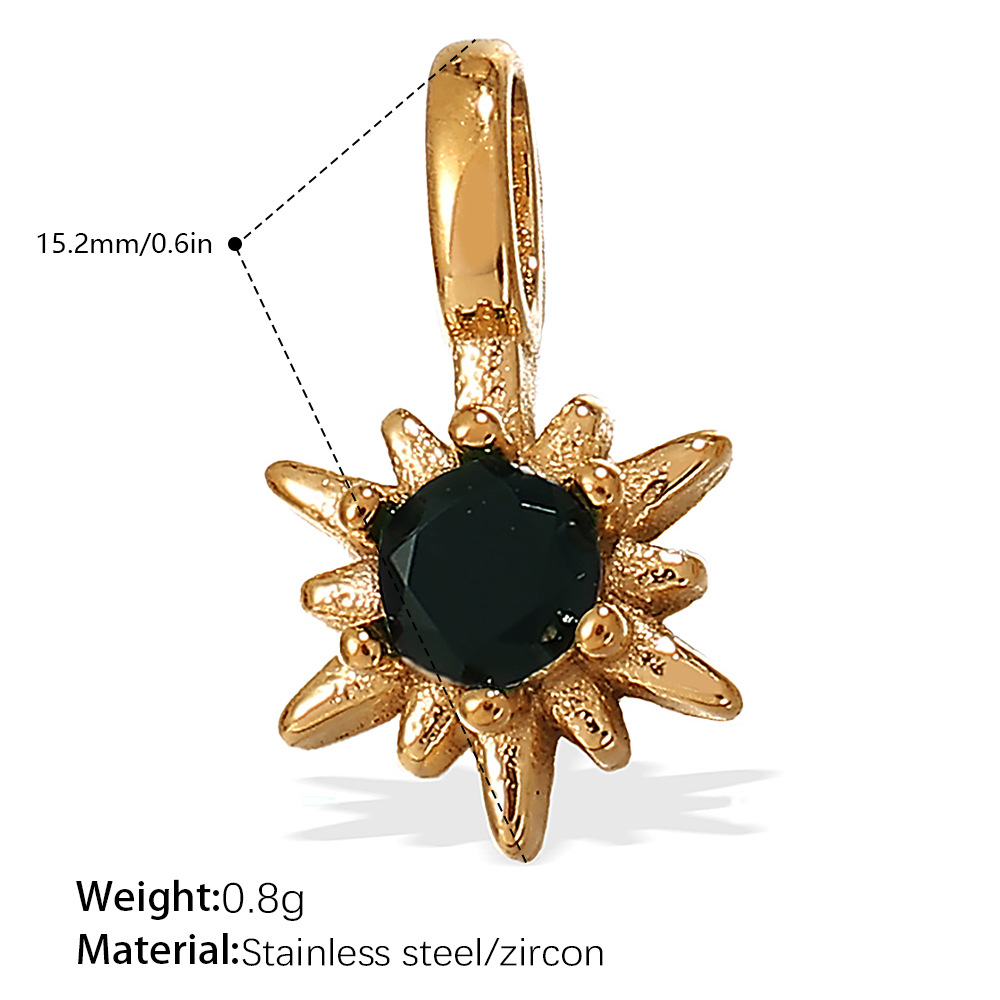 PJ463BKG Pendentif en or et zirconium noir