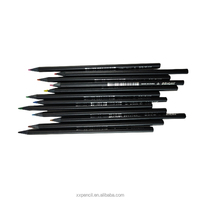 Crayon de couleur en bois noir de papeterie avec ensemble de crayons de croquis mécanique de logo pour le dessin