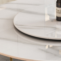 Ensemble de table à manger ronde de luxe moderne, 4 places, 6 à 8 places, meubles de salle à manger, ensemble de table à manger avec plateau en marbre