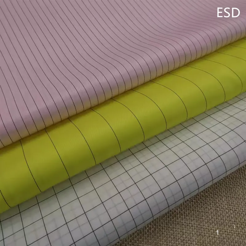 Giá thấp màu xanh đậm chống tĩnh Twill cao dẫn điện bông polyester Carbon ESD vải