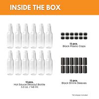 Bouteille en Verre Transparente de Qualité Alimentaire pour Sauce Piquante avec Bouchon à Vis en Plastique 90 ml 150 ml 250 ml