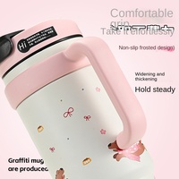 Agent d'achat de boissons Nouvelle tasse à eau à motif mignon de grande capacité Thermos Big Mac de grande valeur avec ventouse Article ménager