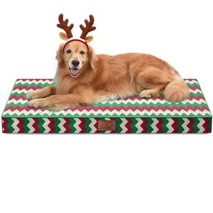 Extragroßes Wasserdichtes Hundebett für Draußen mit Eierkarton-Schaumstoff und Oxford-Streifen Abnehmbarem Waschbarem Bezug - Product Image 1