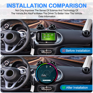 Navihua - Nouvelle version améliorée - Écran tactile rond IPS 12 pouces - Autoradio Android - GPSDSP - Multimédia - Carplay - Stéréo pour Benz Smart 2014-2020 - Product Image 3