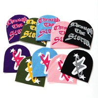 Chapeau d'hiver unisexe avec logo personnalisé, chapeau en acrylique jacquard Y2K, impression jacquard, chapeau chaud en jacquard