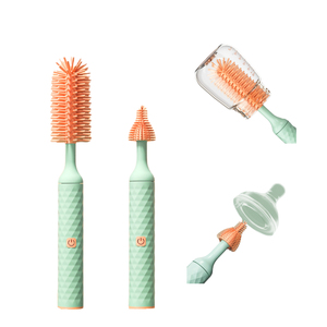 FF409 Electric Silicone Bottle Cleaner 360 Degree Rotation Long Handle Brush Baby Bottle Cleaning Brush
