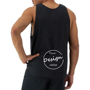 Camiseta deportiva personalizada para gimnasio para hombre, 95% algodón, 5% licra, transpirable, deportivo, holgado, de alta elasticidad, chaleco informal de punto, respetuoso con el medio ambiente - Product Image 6