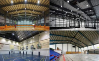 École moderne personnalisée Structure métallique publique commerciale Salle de sport Métal pour sites sportifs Stade préfabriqué avec toit Auvent Acier