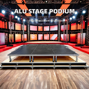 Escenario/podio de plataforma redonda portátil para pantallas de armazón de conciertos hechas de aleación de aluminio y madera contrachapada para eventos y presentaciones - Product Image 5