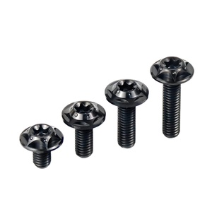 Vis à tête plate en titane GR5, vis à tête hexagonale TRK, filetage métrique M6, finition noire pour vélo et moto - Product Image 1