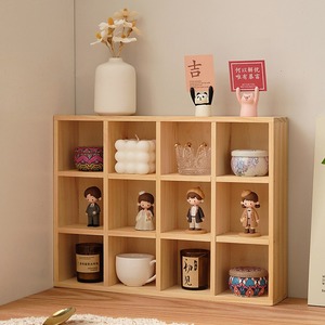 ชั้นวางของไม้เนื้อแข็ง 12 ช่อง 3 ชั้น สำหรับจัดระเบียบบนโต๊ะ สำหรับชุดน้ำชาและแก้วน้ำ สไตล์เรียบง่าย - Product Image 4