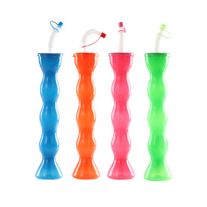 Novelty Plastic Bottle Drinking Slush Yard Cups Party Plastic Yard Cups With Lid And Straws