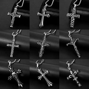 Olivia gioielli Hip Hop di alta qualità <span class=keywords><strong>argento</strong></span> <span class=keywords><strong>leone</strong></span> croce ciondolo ali di teschio gesù collane religiose <span class=keywords><strong>collana</strong></span> in acciaio inossidabile - Product Image 4