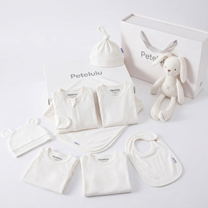 <span class=keywords><strong>Kit</strong></span> de Regalo Personalizado de 9 Piezas de <span class=keywords><strong>Ropa</strong></span> Esencial para Bebés Recién Nacidos de Algodón Orgánico, Estilo Europeo Americano - Product Image 1