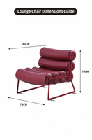 Fauteuil de détente moderne et minimaliste en forme de pétale avec revêtement en cuir microfibre et base en bois de frêne massif