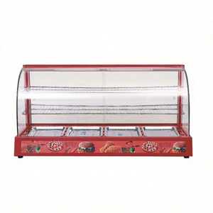 Vitrine chauffante pour aliments / Vitrine chauffante pour pizzas <span class=keywords><strong>et</strong></span> tartes / Vitrine chauffante électrique en verre incurvé pour aliments. - Product Image 1