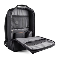 Sac à dos d'ordinateur portable professionnel imperméable de grande capacité avec logo personnalisé, sac à bandoulière double portable pour les voyages avec port USB