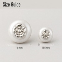Bouton en métal en forme de fleur avec centre en résine imitation perle, 11,5 mm, 18 mm, blanc nacré, champagne, pour cardigan et manteau