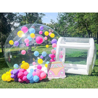 Maison de rebond de fête blanche gonflable 3M/4M de diamètre dôme Igloo en cristal clair extérieur tente de ballon à Air chaud dôme à bulles à vendre