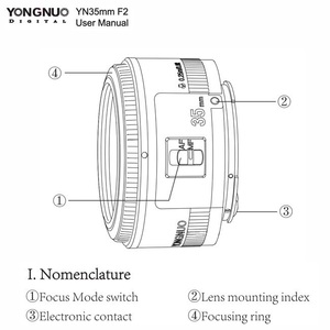 Yongnuo YN ที่ดีที่สุดเลนส์ F2 <span class=keywords><strong>35</strong></span>มม. มุมกว้างรูรับแสงกว้างเลนส์โฟกัสอัตโนมัติแบบคงที่รูรับแสงกว้างกระเป๋าเลนส์<span class=keywords><strong>35</strong></span>มม. สำหรับกล้อง <span class=keywords><strong>Nikon</strong></span> - Product Image 6