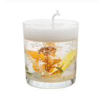 Benutzer definierte Dekoration Großhandel Luxus New Design Trocken blume Glas Glas Duft Soja Gel Wachs Kerze