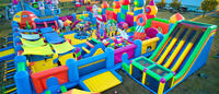 Château sautant gonflable géant en PVC personnalisé pour enfants et adultes aire de jeux intérieure/extérieure parc d'attractions
