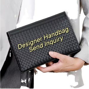 <span class=keywords><strong>Borsa</strong></span> Tote Grande Capacità Lunga alla Moda in PU con Chiusura a Cerniera, <span class=keywords><strong>Borsa</strong></span> Clutch/Portacarte da <span class=keywords><strong>Uomo</strong></span> Impermeabile Intrecciata per Affari - Product Image 1
