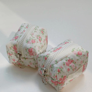 Logo personalizzato dimensione Mini cerniera stampato cotone trapuntato cambio a moneta lucidalabbra assorbenti porta chiavi porta porta chiavi - Product Image 3