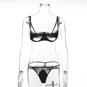 2023 vendita calda scava fuori il reggiseno di pizzo slip imposta biancheria sexy per le giovani ragazze hot trasparente sexy lingerie - Product Image 5