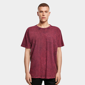 Mens Vintage Acid Washed Knitted T-Shirt 100% Cotton Oversized Streetwear Silk Screen Printed Custom <b>Logo</b> Casual Fashion Top - Product Image 4