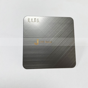 Plaque en acier inoxydable 304 de haute qualité, couleur noire antique, finition surface croisée n°4, découpe, pliage, soudage JIS - Product Image 6