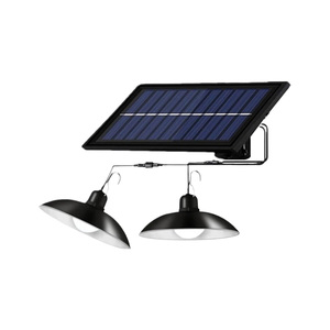 Lámpara Colgante Solar LED de Doble Cabezal, Impermeable IP65, para Uso en Interiores y Exteriores, Iluminación para Jardín/Patio/Cobertizo con Cable - Product Image 1