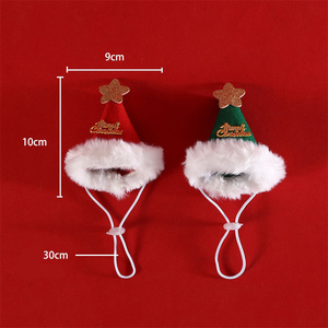 Chapeau de père noël décor pour animaux de compagnie cadeau vêtements jouet en peluche Gorro Navidad Mascota Natal <span class=keywords><strong>Noel</strong></span> ornement de noël pour chien <span class=keywords><strong>chat</strong></span> oiseau animal de compagnie - Product Image 4