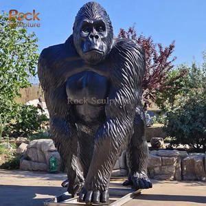 맞춤형 내구성 야외 도시 공원 정원 장식 현대 애니메이션 수지 대형 고릴라 수지 동상 조각 - Product Image 3