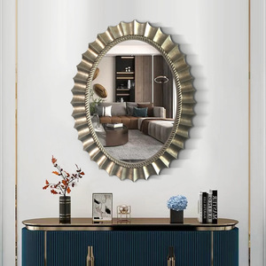 <span class=keywords><strong>Specchio</strong></span> Ovale da Parete in Stile Minimalista <span class=keywords><strong>Moderno</strong></span>, Cornice in PU, <span class=keywords><strong>Specchio</strong></span> Argentato da 4mm per Camera da Letto, Bagno, Hotel - Product Image 3