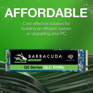 Für Seagate Barracuda Q5 1TB M.2 NVMe PCIe Gen3 X 4 3D QLC Desktop/Laptop Interne SSD mit 1-Jahres-Rettungsdienst und SATA 3.0 - Product Image 2