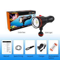 ARCHON S24V Lampe de plongée noire, LED CREE rouge et blanc, étanche IPX-8, lampe de photographie, lumière de remplissage, lumière sous-marine portable
