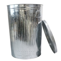 Poubelle en métal galvanisé robuste avec couvercle, poubelle extérieure antirouille, poubelle industrielle galvanisée, bac à déchets