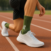 Chaussettes de sport de marathon de coton antibactérien populaires pour la saison d'automne chaussettes de course saines tricotées avec hauteur de cheville