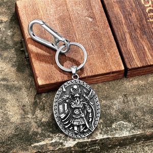 Porte-clés Rétro en Métal, Pendentif Thème Alliage de Zinc, Mousqueton, Cordon en Cuir, Double Style, Accessoire Cadeau Unisexe - Product Image 2