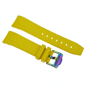 Bracelet de montre SKX007 en caoutchouc vulcanisé jaune de haute qualité, avec trous de 1,8 mm et 2,5 mm, largeur de 22 mm, bracelet premium pour montres - Product Image 4
