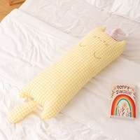 Oreiller long en forme de chat de dessin animé pour filles, oreiller de soutien pour les jambes, coussin de câlin pour dormeurs latéraux, pour dortoir et chambre