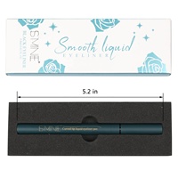 Eyeliner liquide minéral résistant aux taches et sans saut de longue durée Pointe en feutre courbé Maquillage noir pour le maquillage des yeux